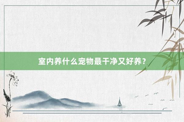 室内养什么宠物最干净又好养？